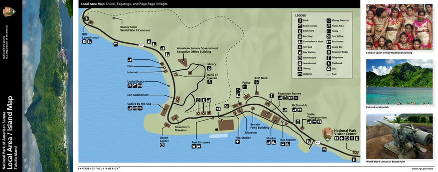 Offizielle NPS-Karte des Nationalparks American Samoa (Unigrid)