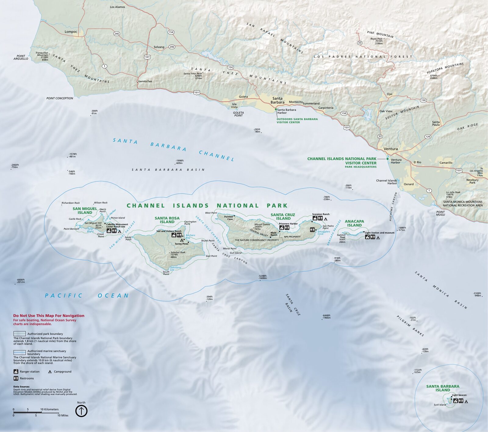 Official NPS map of Channel Islands (Unigrid)