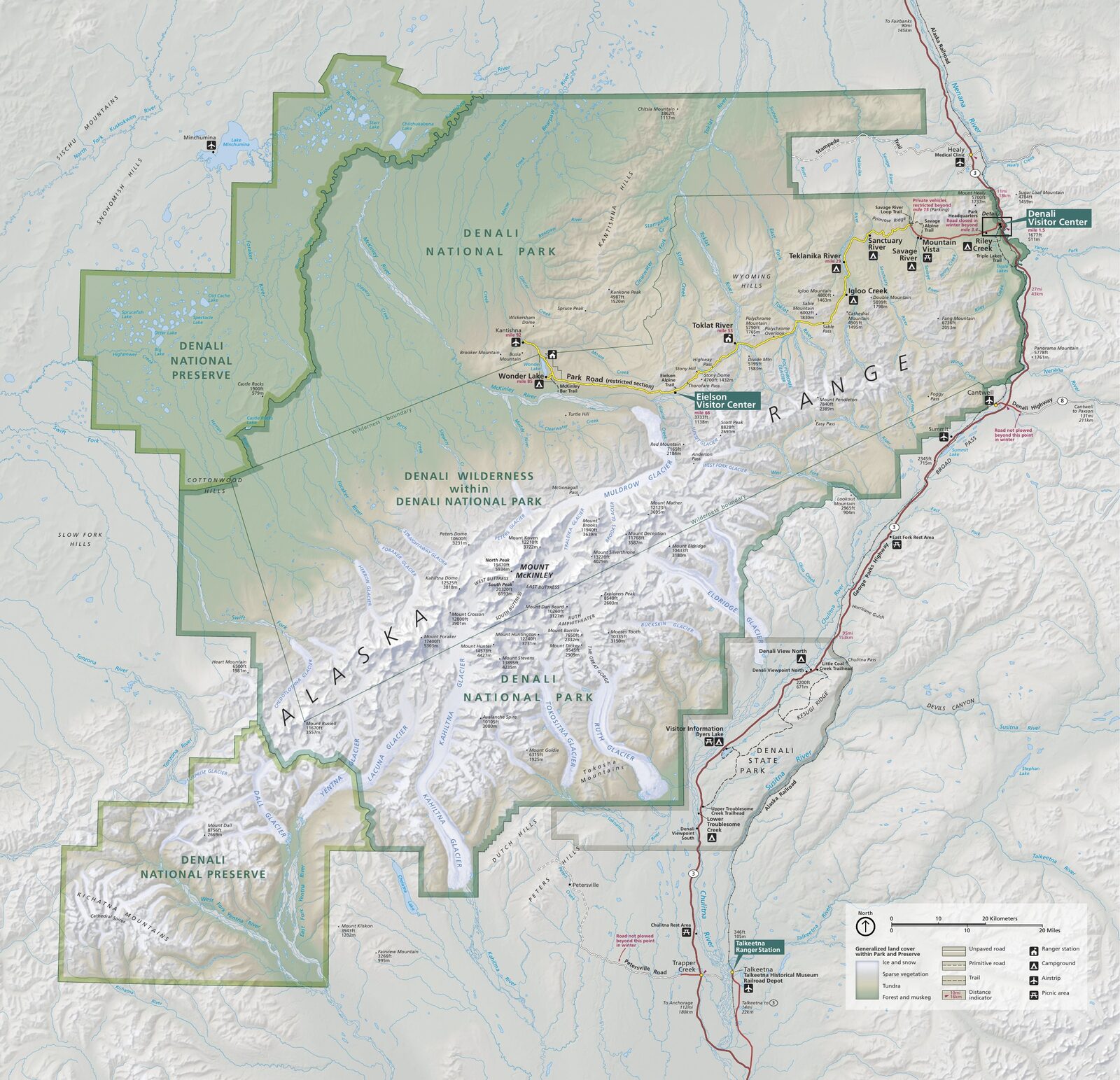 Official NPS map of Denali (Unigrid)