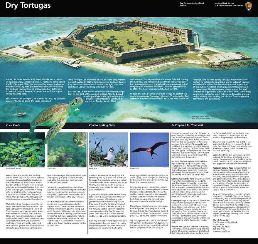 Official NPS map of Dry Tortugas (Unigrid)