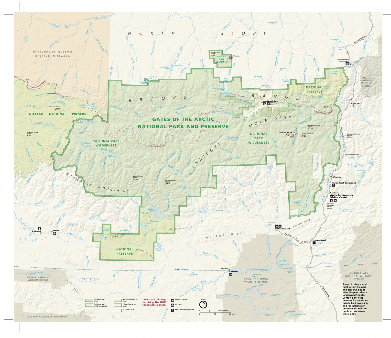 Official NPS map of Gates Of The Arctic (Unigrid)