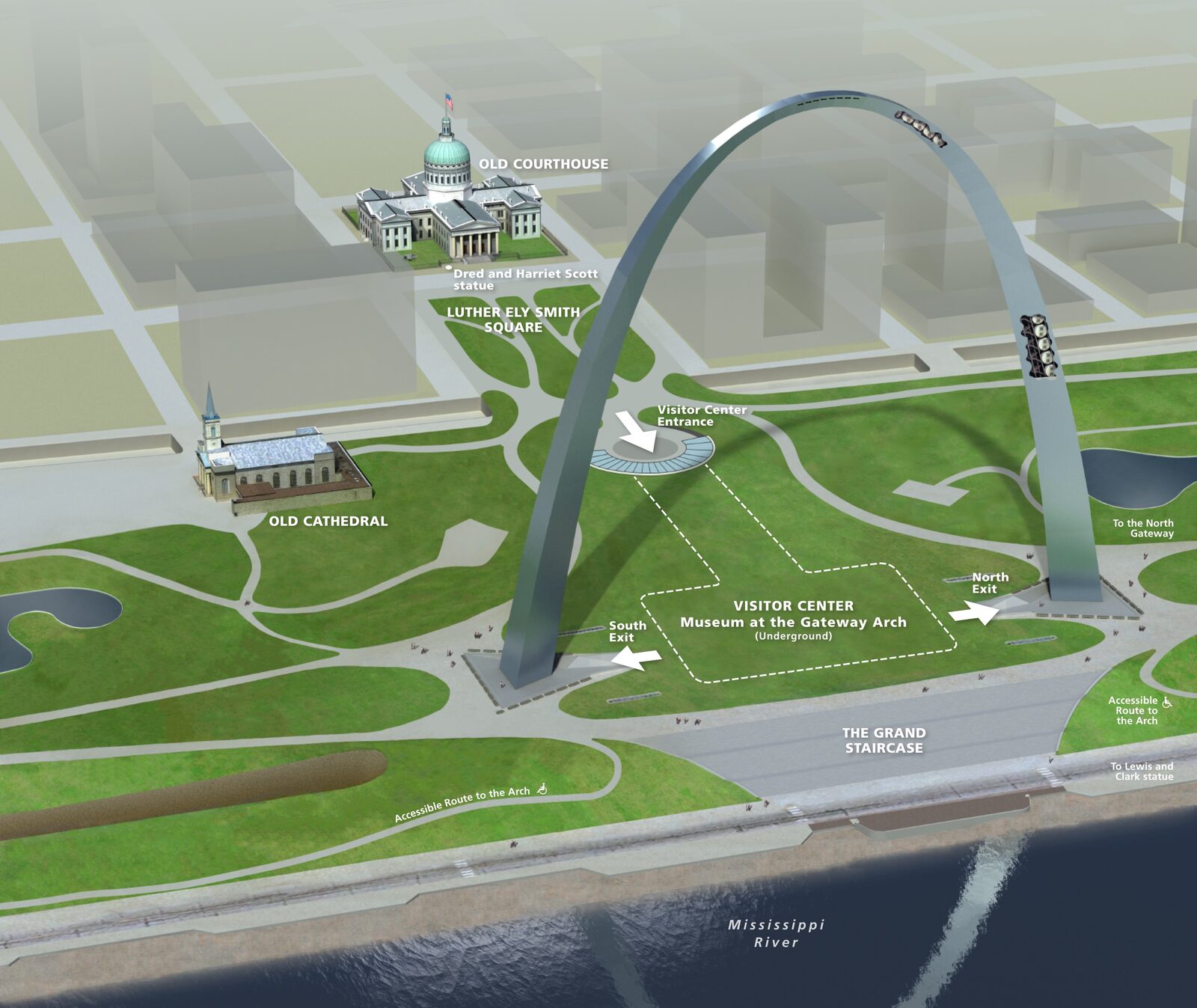 Official NPS map of Gateway Arch (Unigrid)