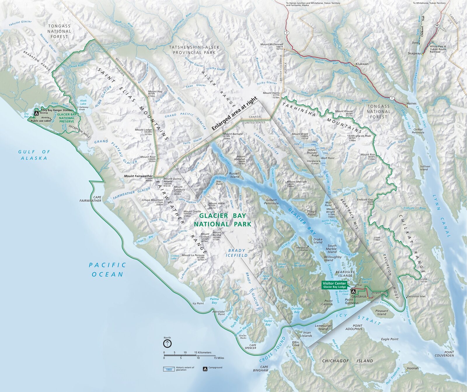 Official NPS map of Glacier Bay (Unigrid)