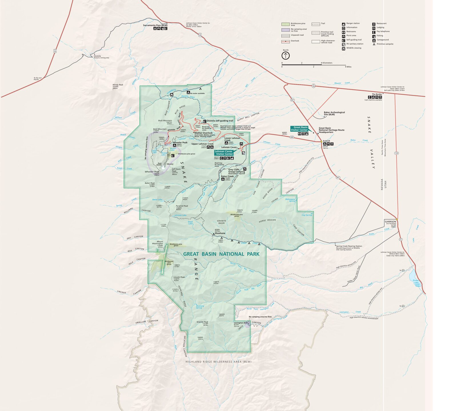 Official NPS map of Great Basin (Unigrid)