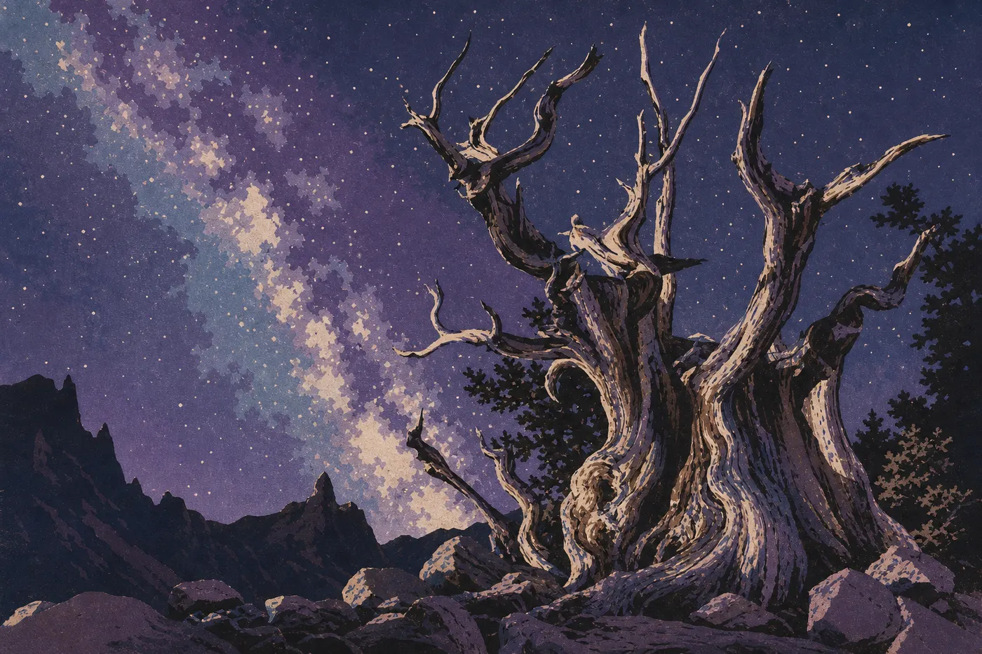 Illustration sérigraphiée : Astronomie et observation du ciel nocturne