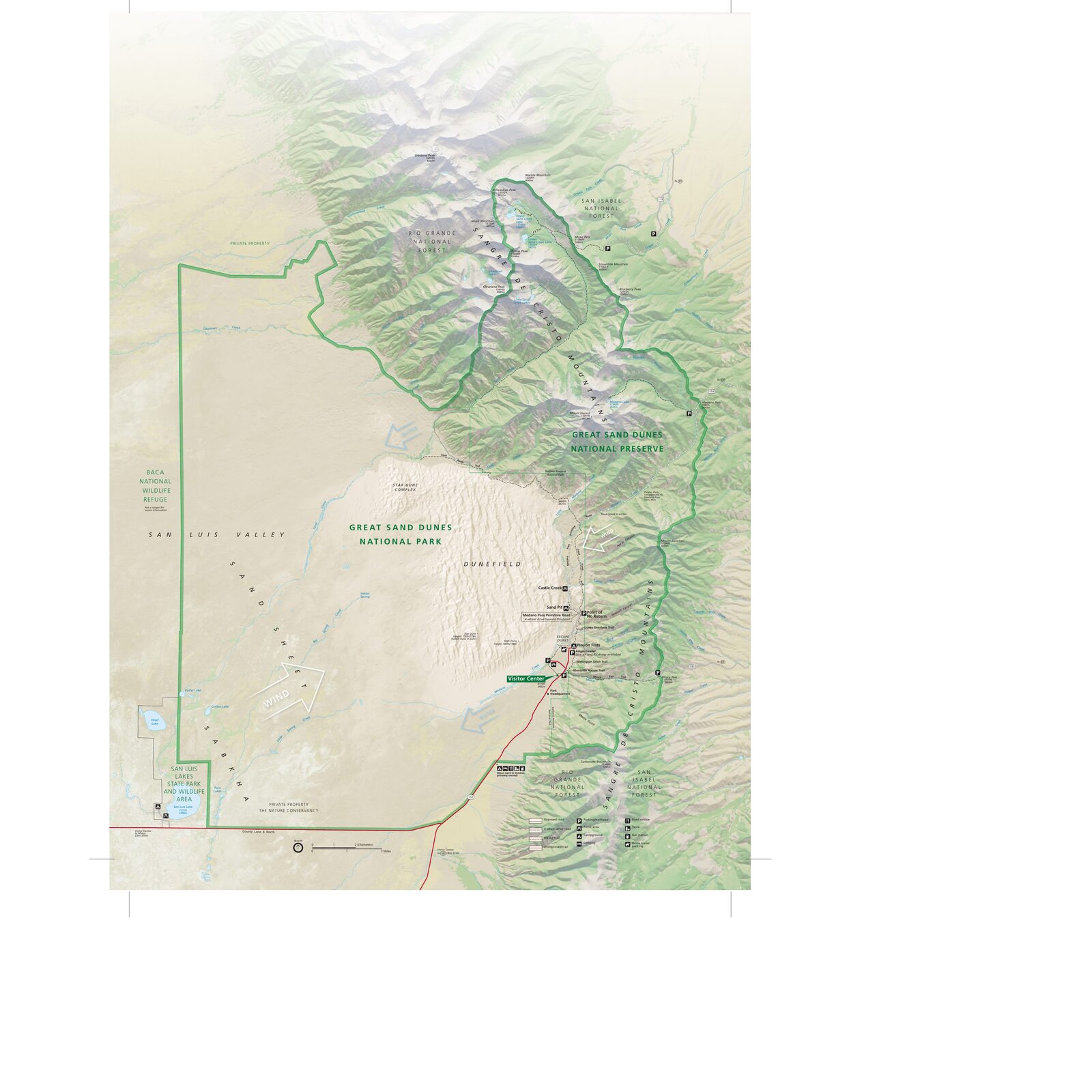 Official NPS map of Great Sand Dunes (Unigrid)