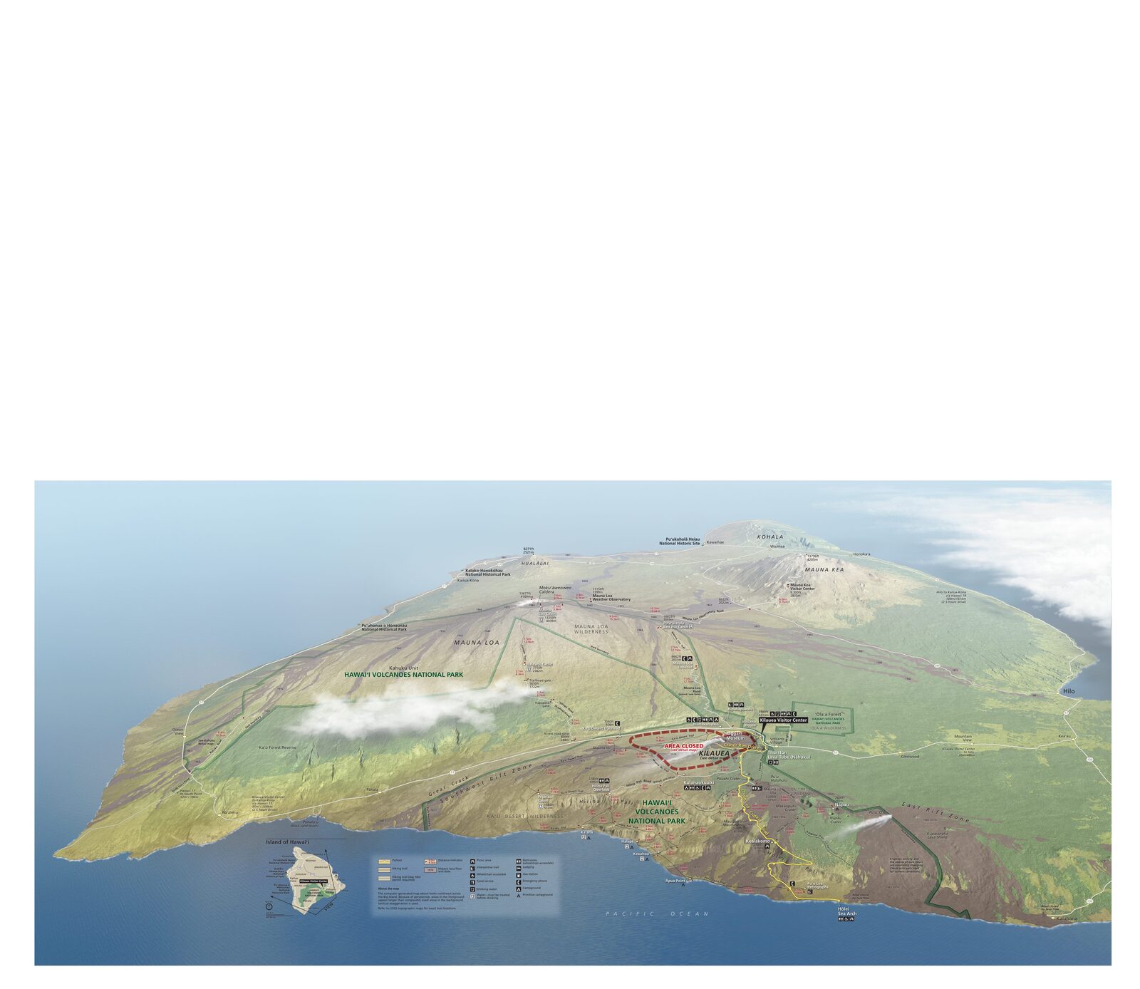 Official NPS map of Hawaiʻi Volcanoes (Unigrid)