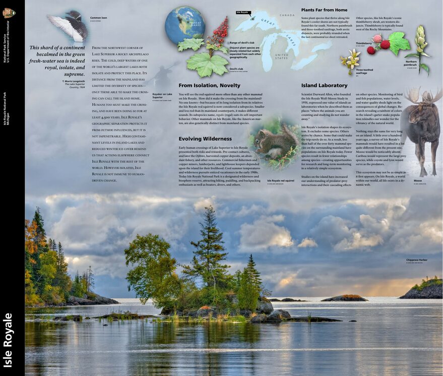 Offizielle NPS-Karte des Nationalparks Isle Royale (Unigrid)