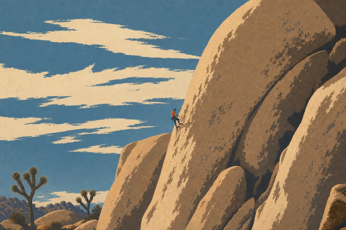 Illustration sérigraphiée : Escalade et bouldering