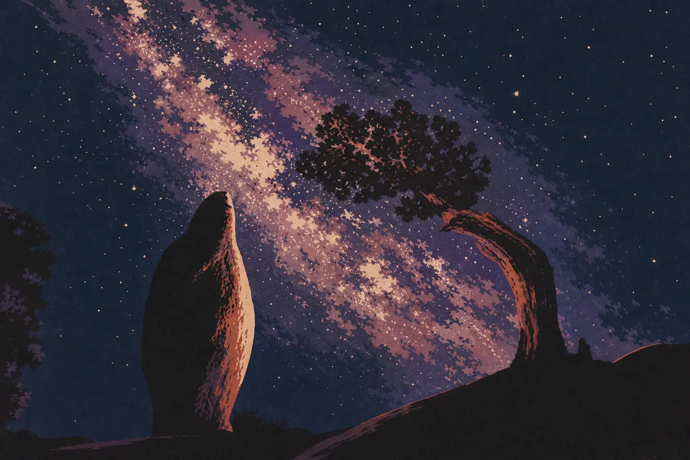 Illustration sérigraphiée : Observation astronomique