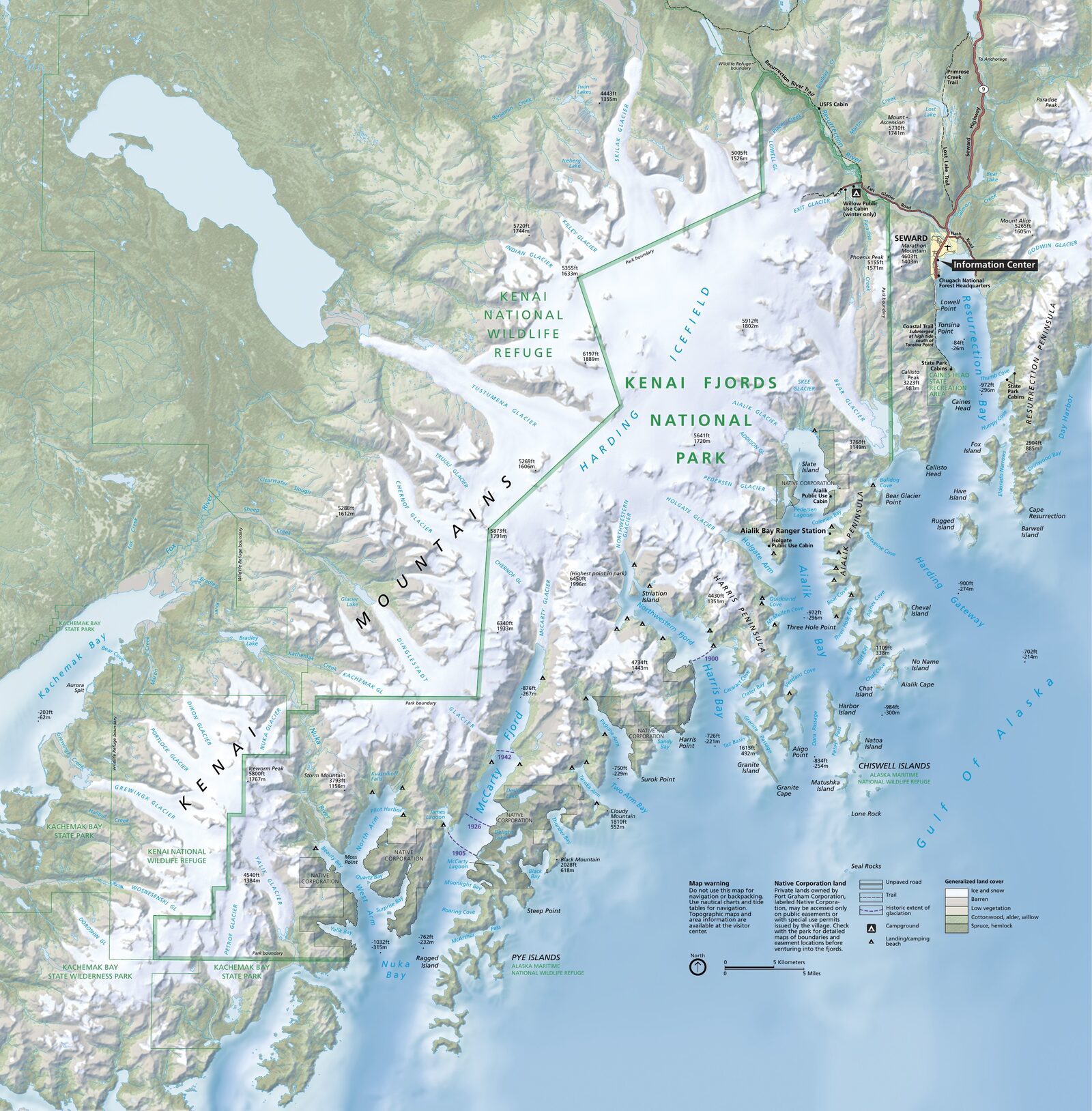 Official NPS map of Kenai Fjords (Unigrid)