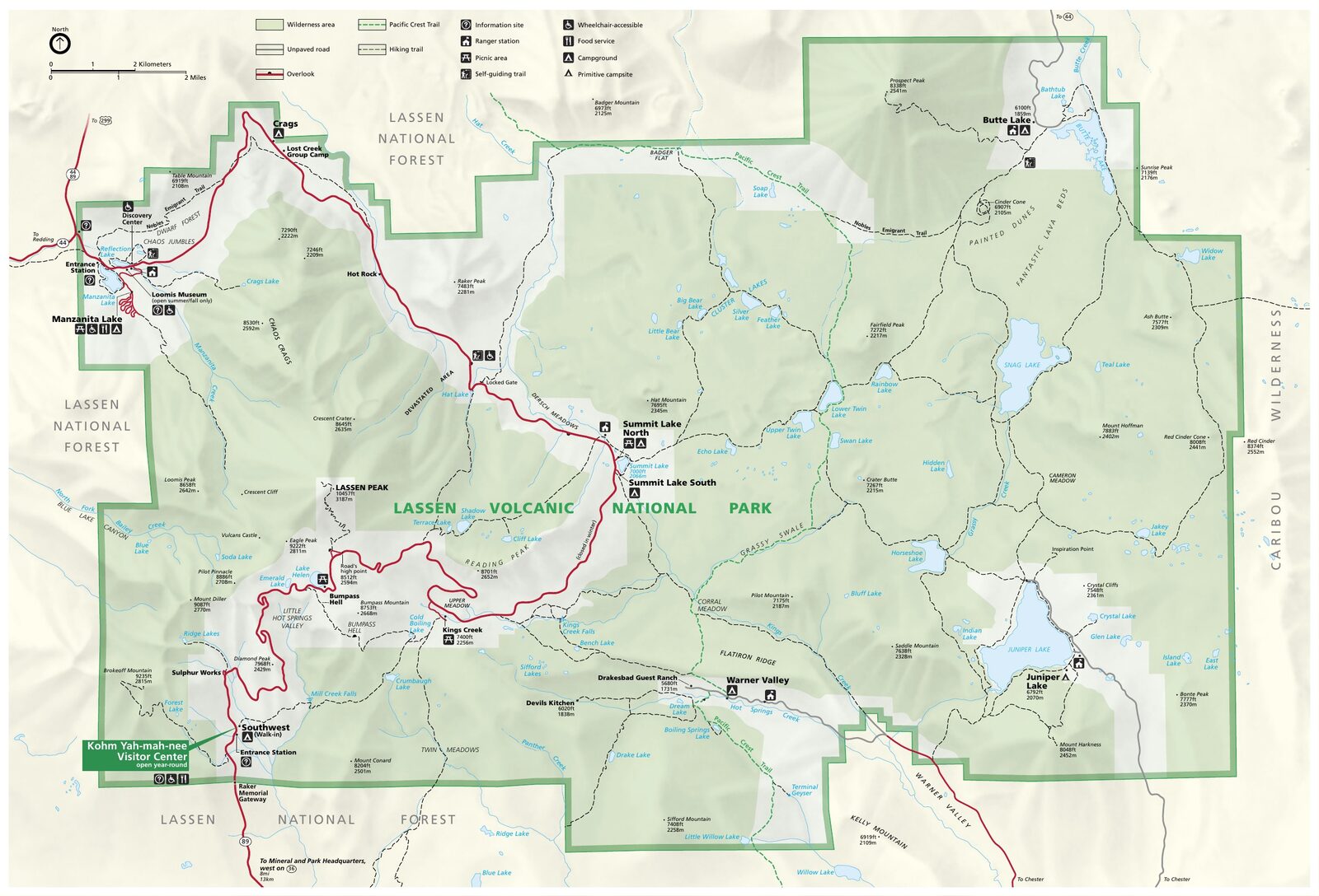 Official NPS map of Lassen Volcanic (Unigrid)