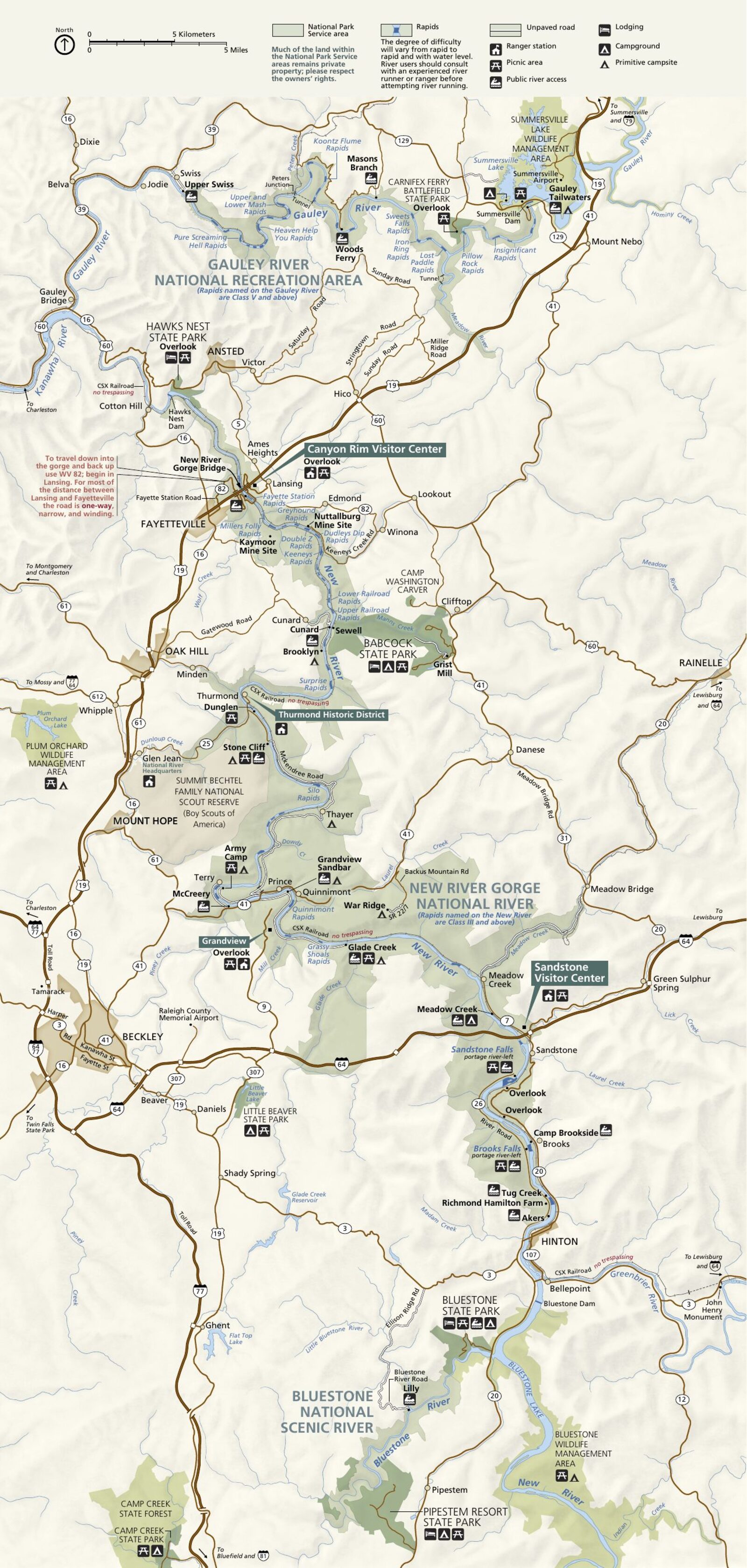 Official NPS map of New River Gorge (Unigrid)