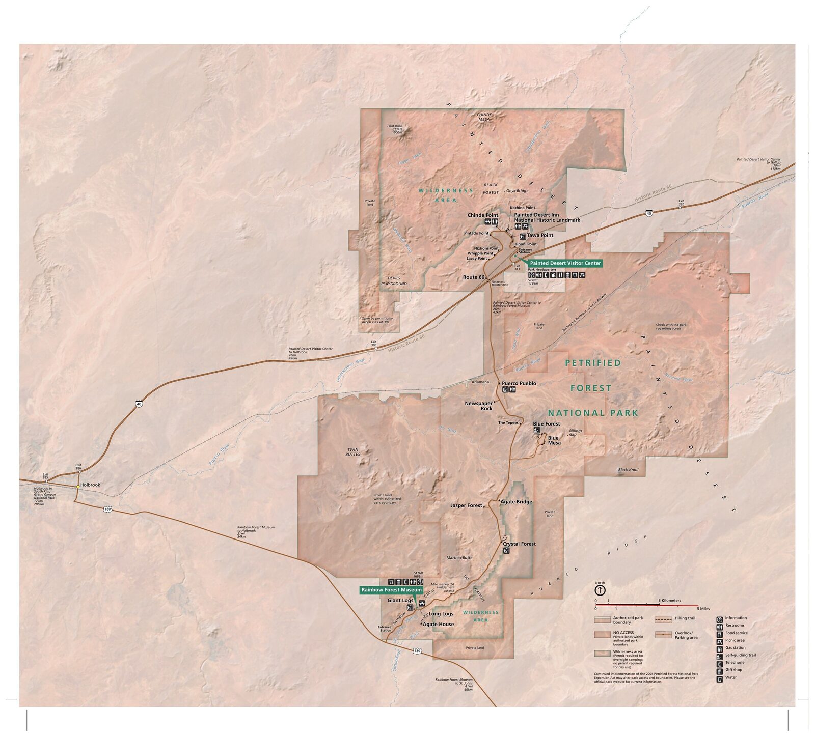 Official NPS map of Petrified Forest (Unigrid)