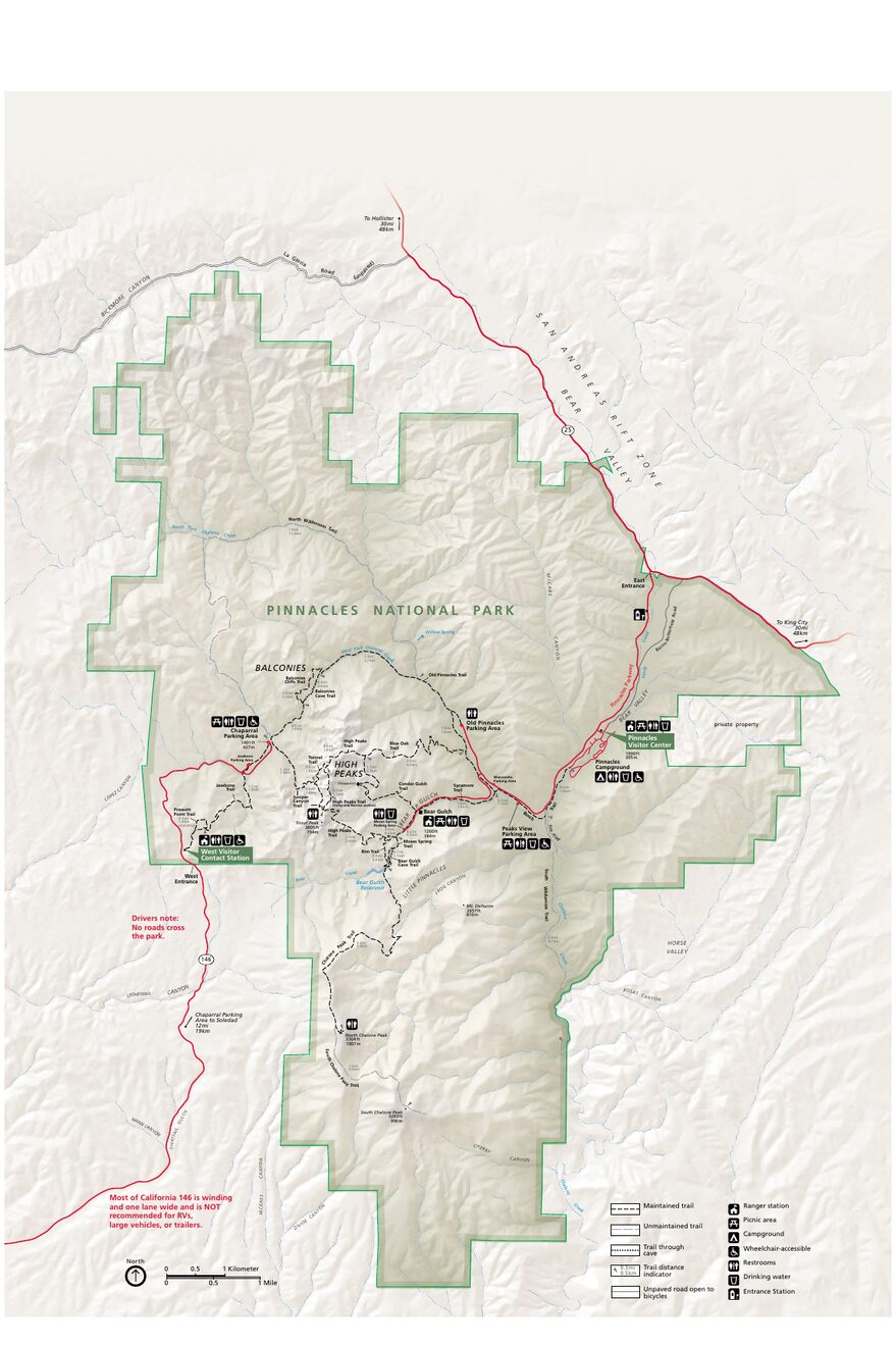 Official NPS map of Pinnacles (Unigrid)