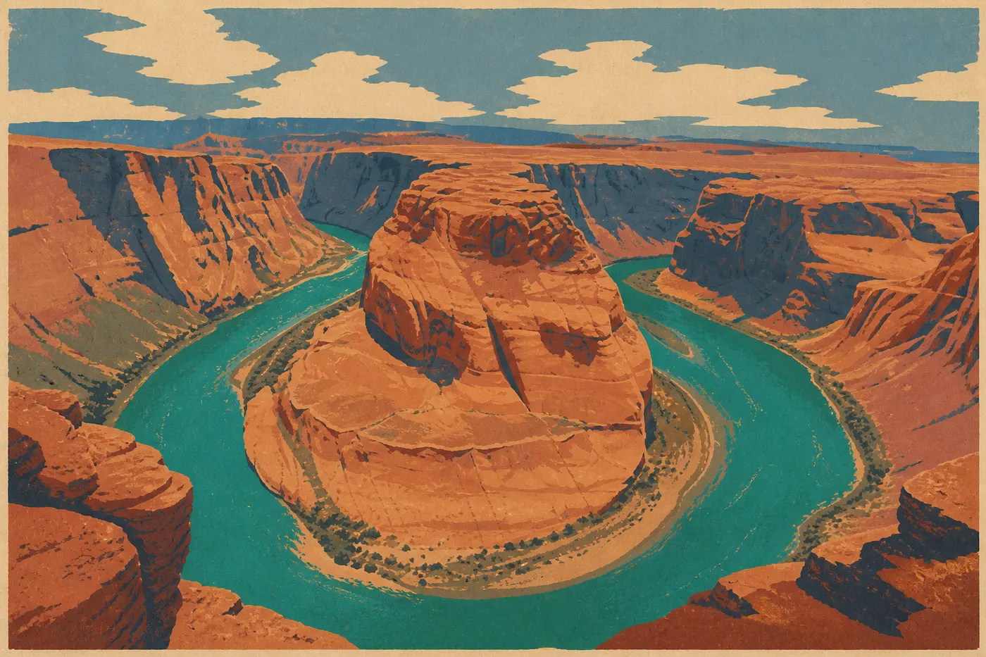 Le méandre de Horseshoe Bend sur la Colorado River, près de Page.