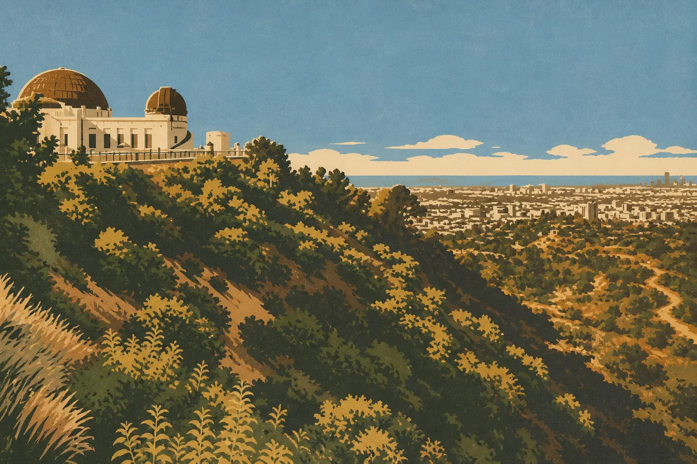Los Angeles jusqu’à l’océan, vue depuis le Griffith Observatory.