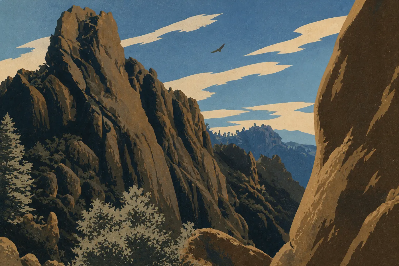 Les orgues rocheuses des High Peaks de Pinnacles, fief des condors.