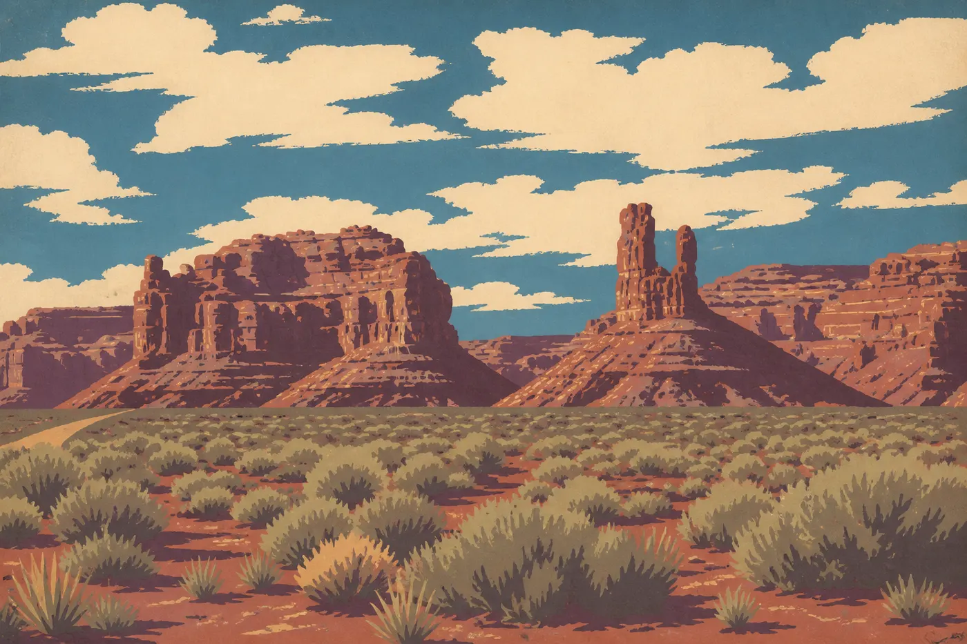 Les buttes isolées de la Valley of the Gods, un Monument Valley de poche près de Bluff.