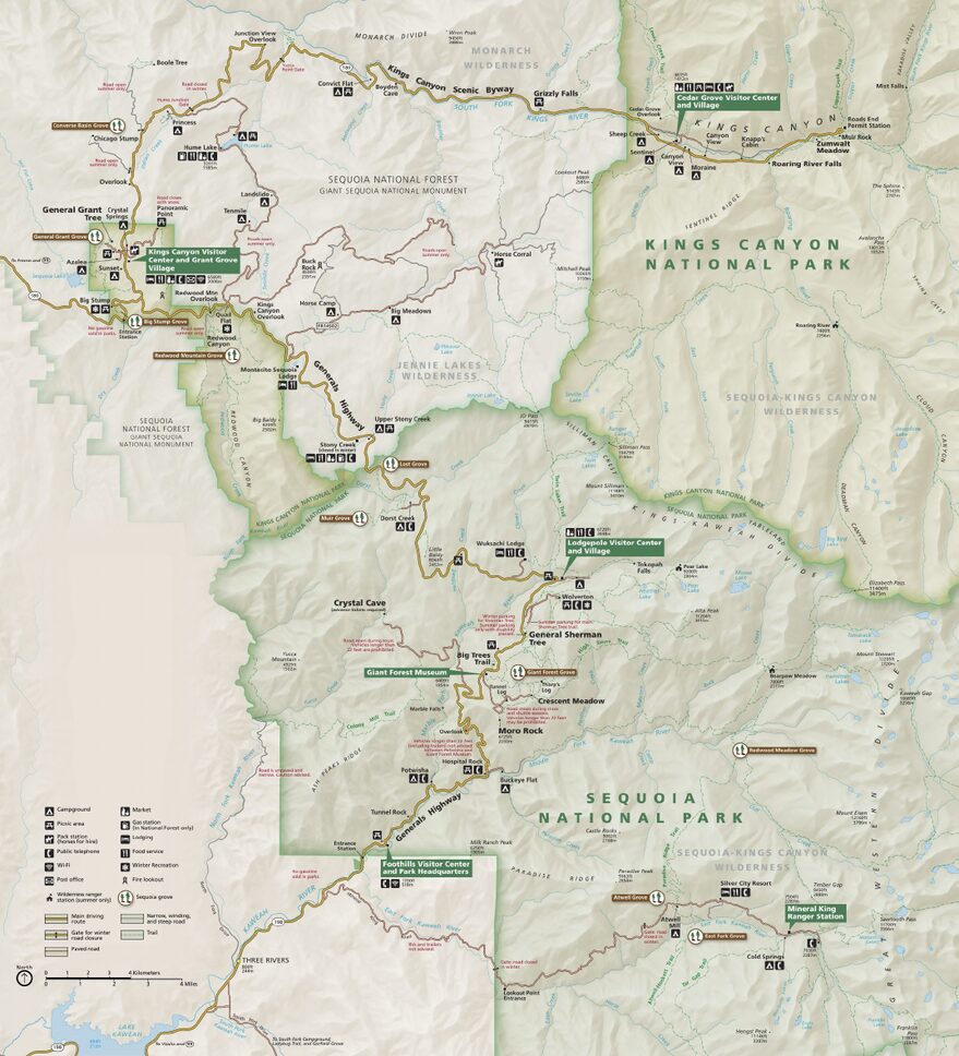 Official NPS map of Sequoia & Kings Canyon (Unigrid)