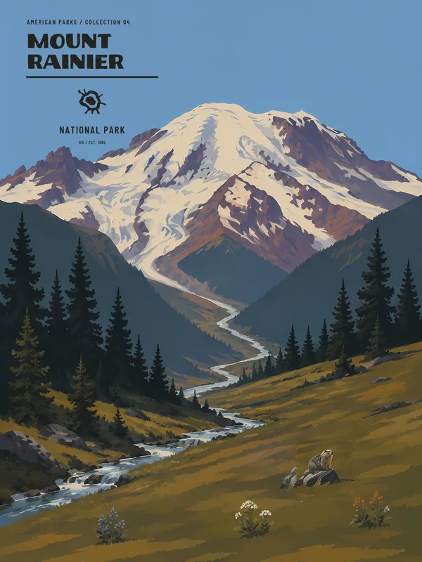 Mount Rainier National Park Poster