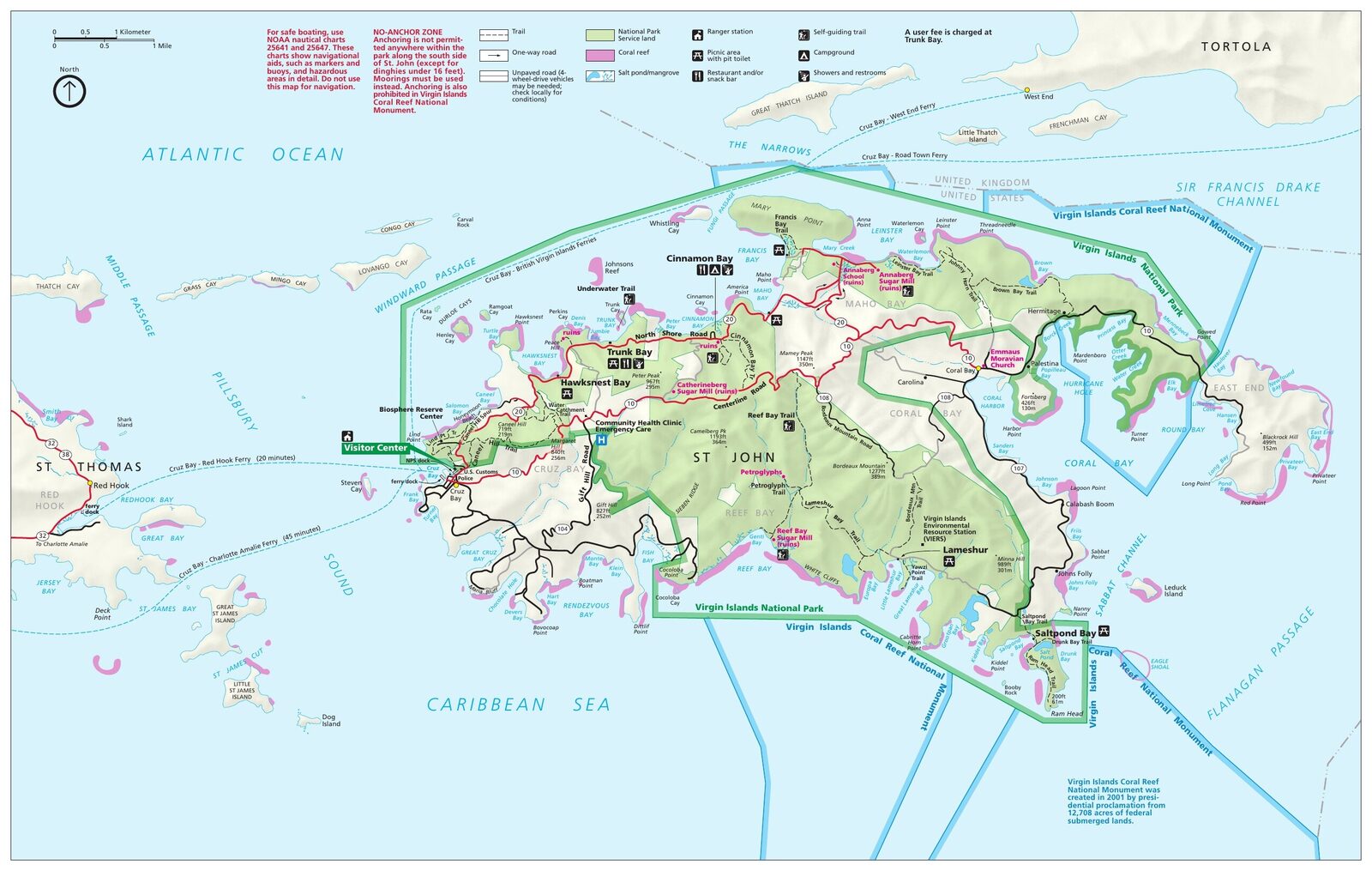 Official NPS map of Virgin Islands (Unigrid)