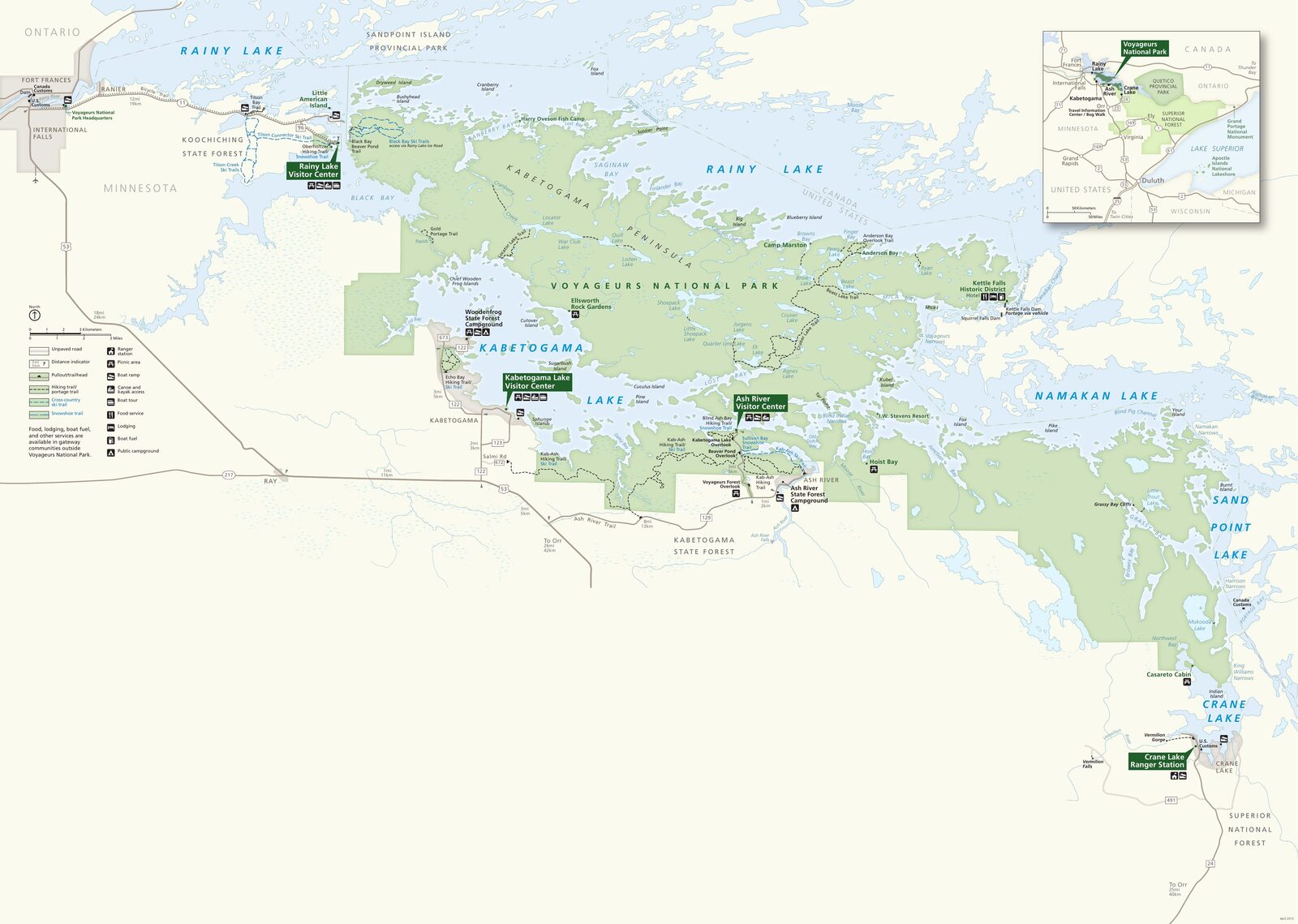 Official NPS map of Voyageurs (Unigrid)