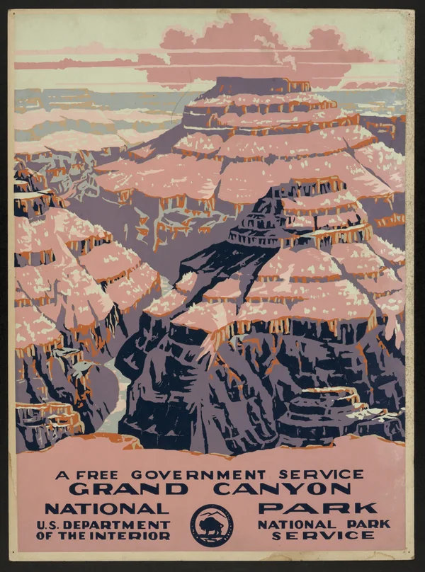 Grand Canyon National Park, a free government service, C. Don Powell, vers 1938
