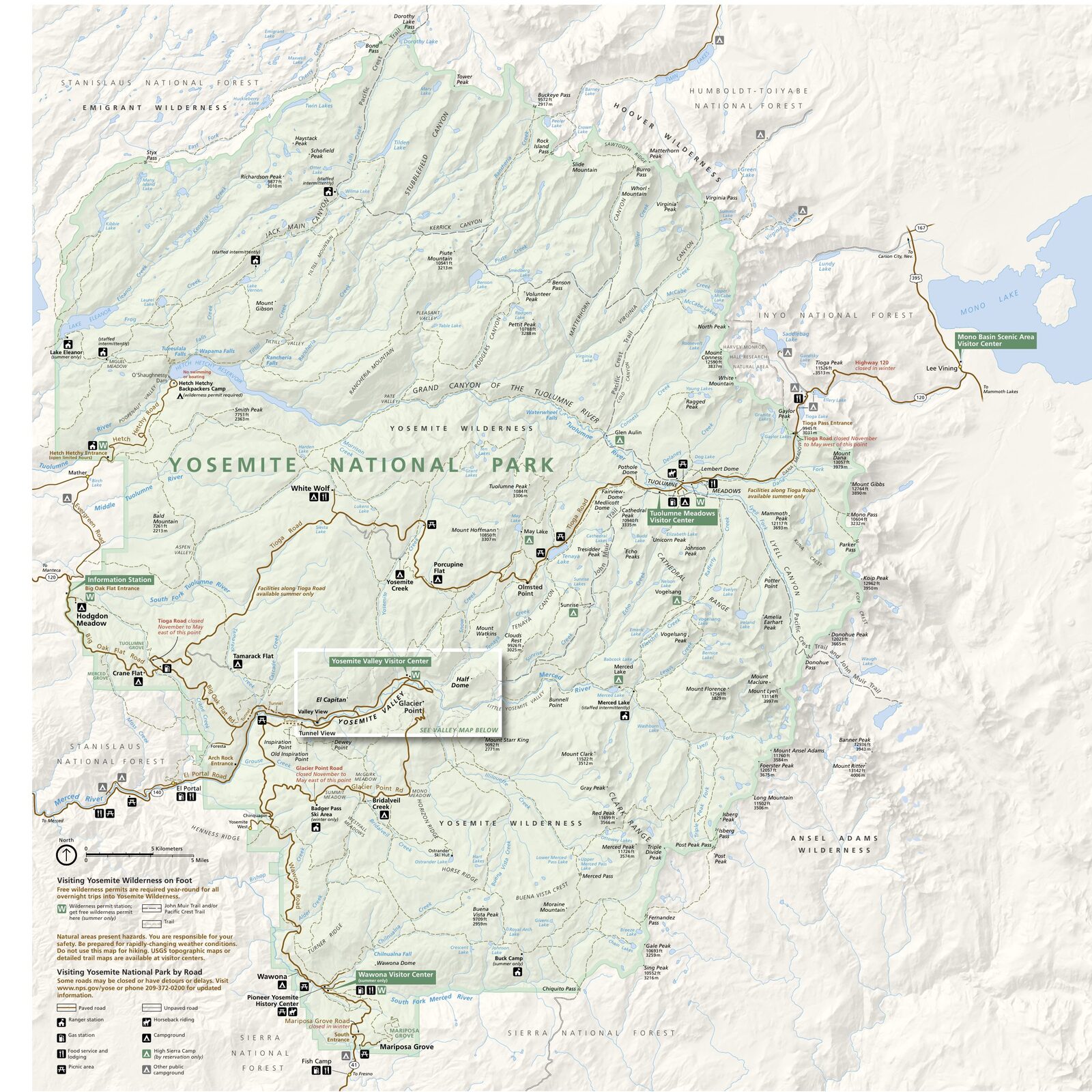 Official NPS map of Yosemite (Unigrid)